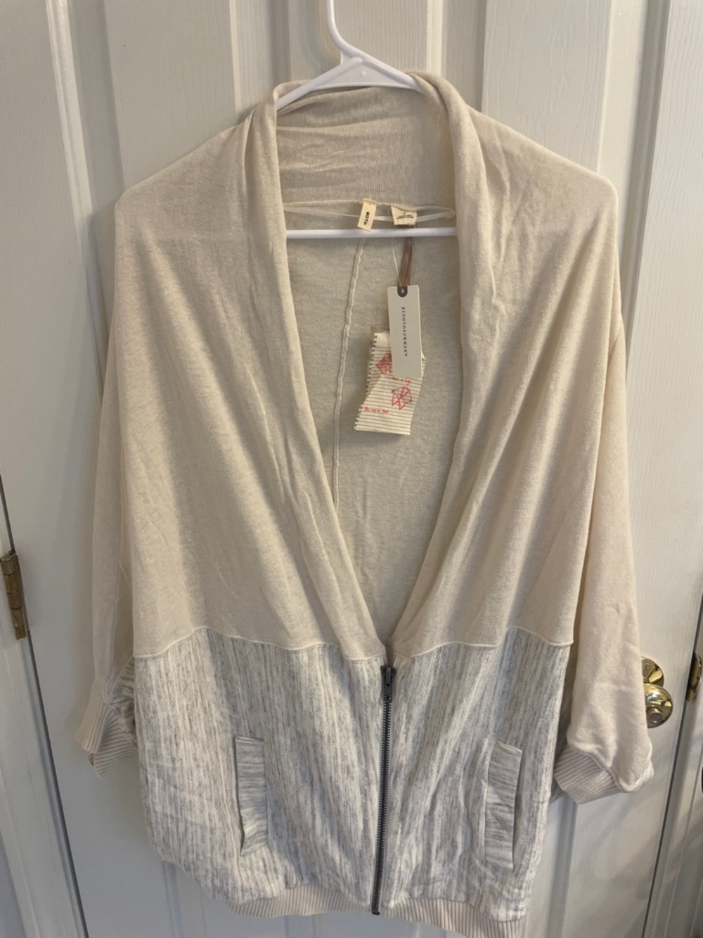 NWT Anthropologie Moth Austral Colorblock knit zip wrap